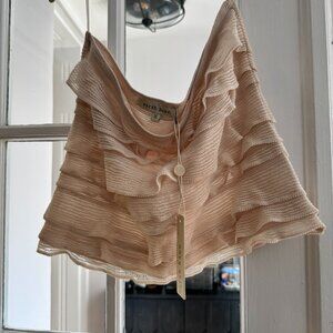 Tiered cream strapless tube top, Sarah Hann for Anthropologie, Size XL